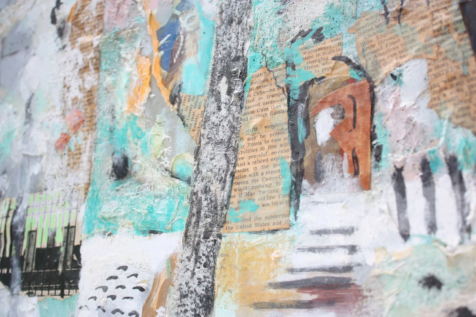 Ralph De Burgos Mixed-Media Abstract Collage - 5