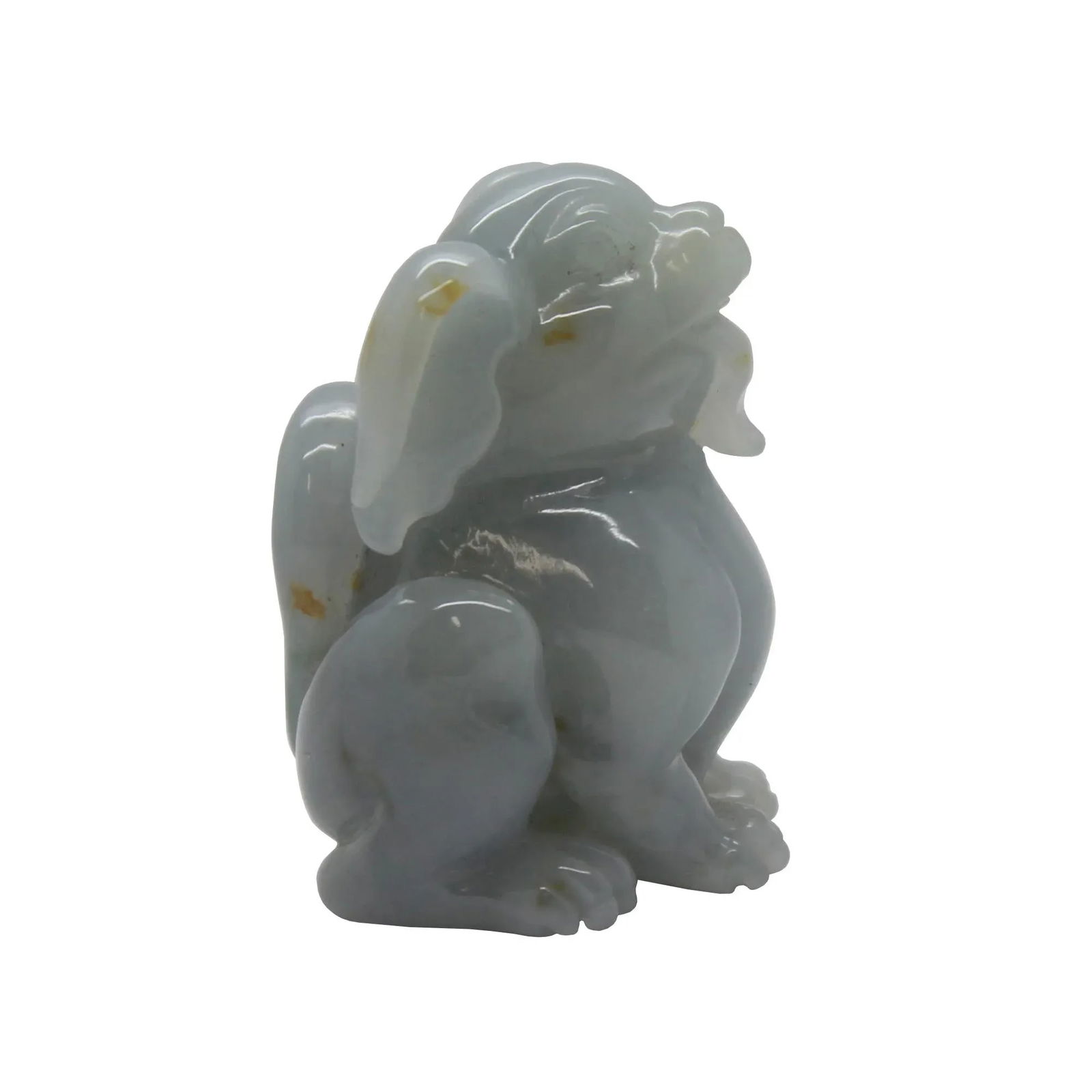 Carved Natural Light Purple Jade Chinese Zodiac Dog Figure Pendant - 2