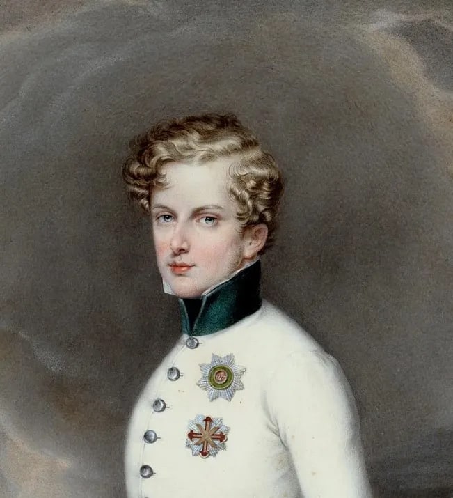 Pair of Miniature Portraits 19th Century European Continental Officer & His Wife Matilda & Joseph - 12