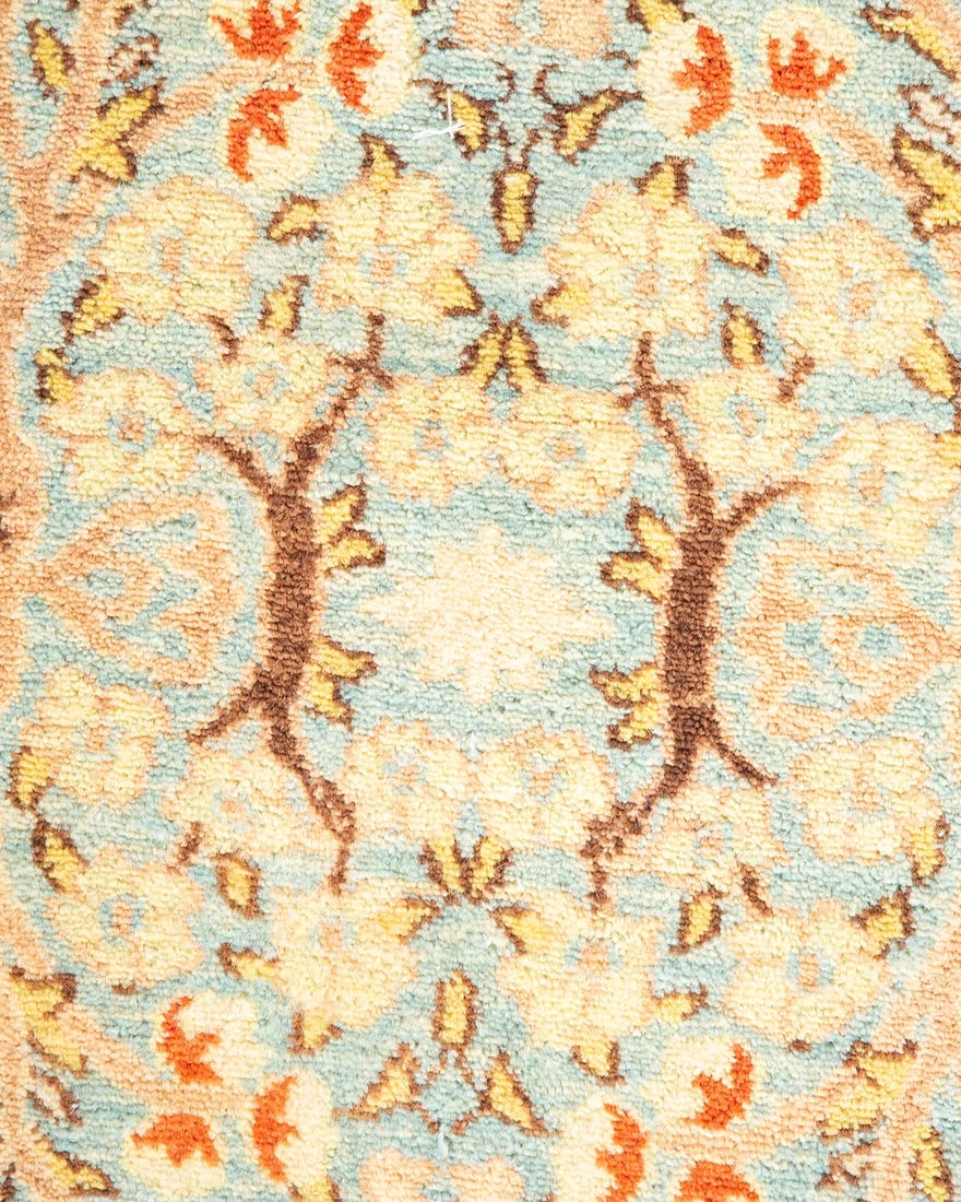 Mogul, One-of-a-Kind Hand-Knotted Runner Rug - Light Blue, 2' 7" x 13' 9" - 3