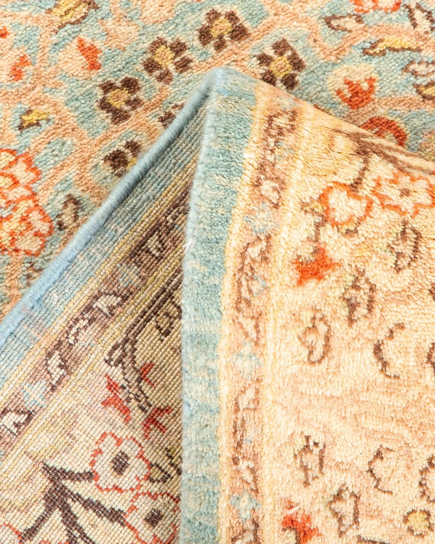 Mogul, One-of-a-Kind Hand-Knotted Runner Rug - Light Blue, 2' 7" x 13' 9" - 6