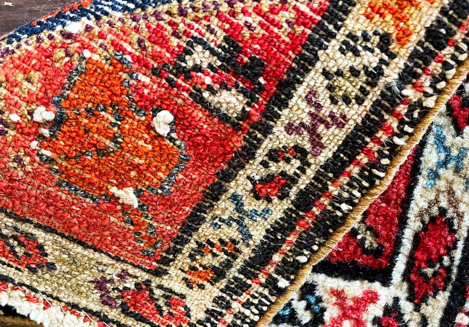 Antique Melayer Botheh Rug, C-1900's 11" X 12" - 4