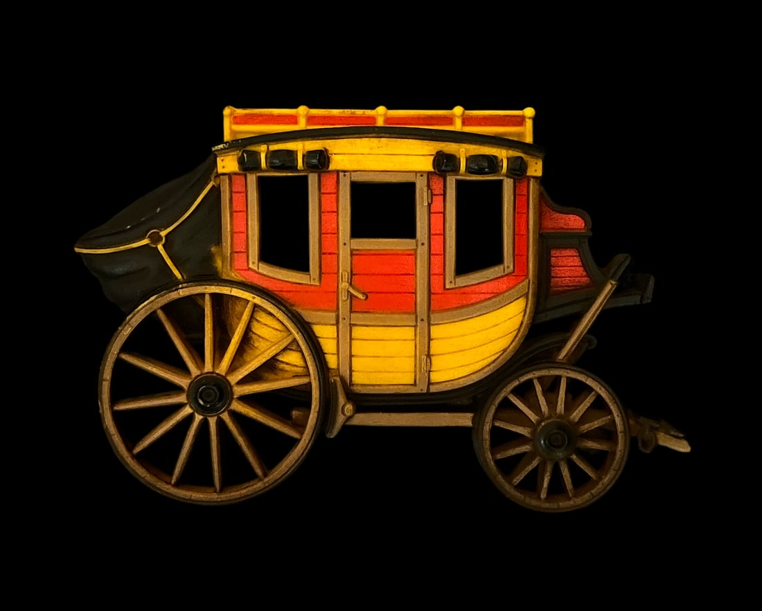 1970s Vintage Train Locomotive, Caboose and Stagecoach Wall Decor by Homco Set of 3 - 4