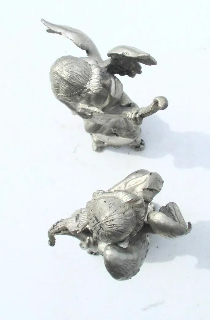 1980s Lead Musical Putti Figurines - a Pair - 7