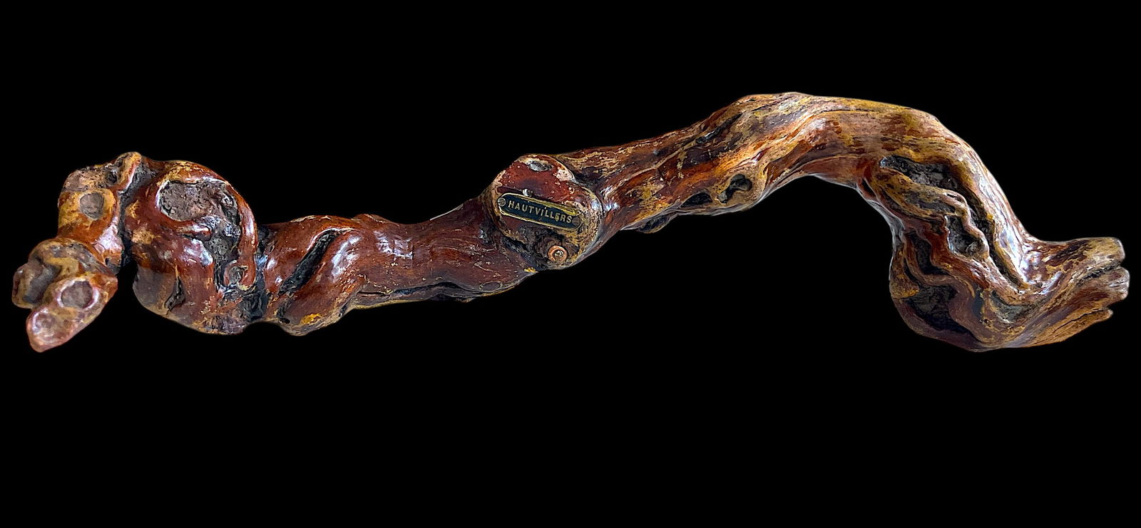 Vintage French Grape Vine Branch Wine Bottle Opener Corkscrew From Hautvillers - 3