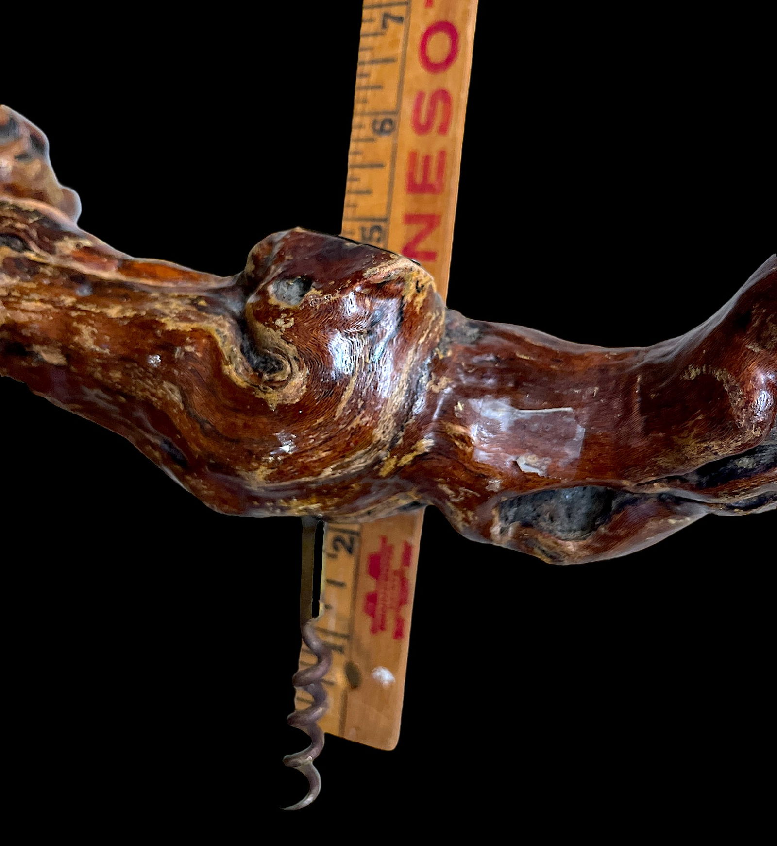 Vintage French Grape Vine Branch Wine Bottle Opener Corkscrew From Hautvillers - 7