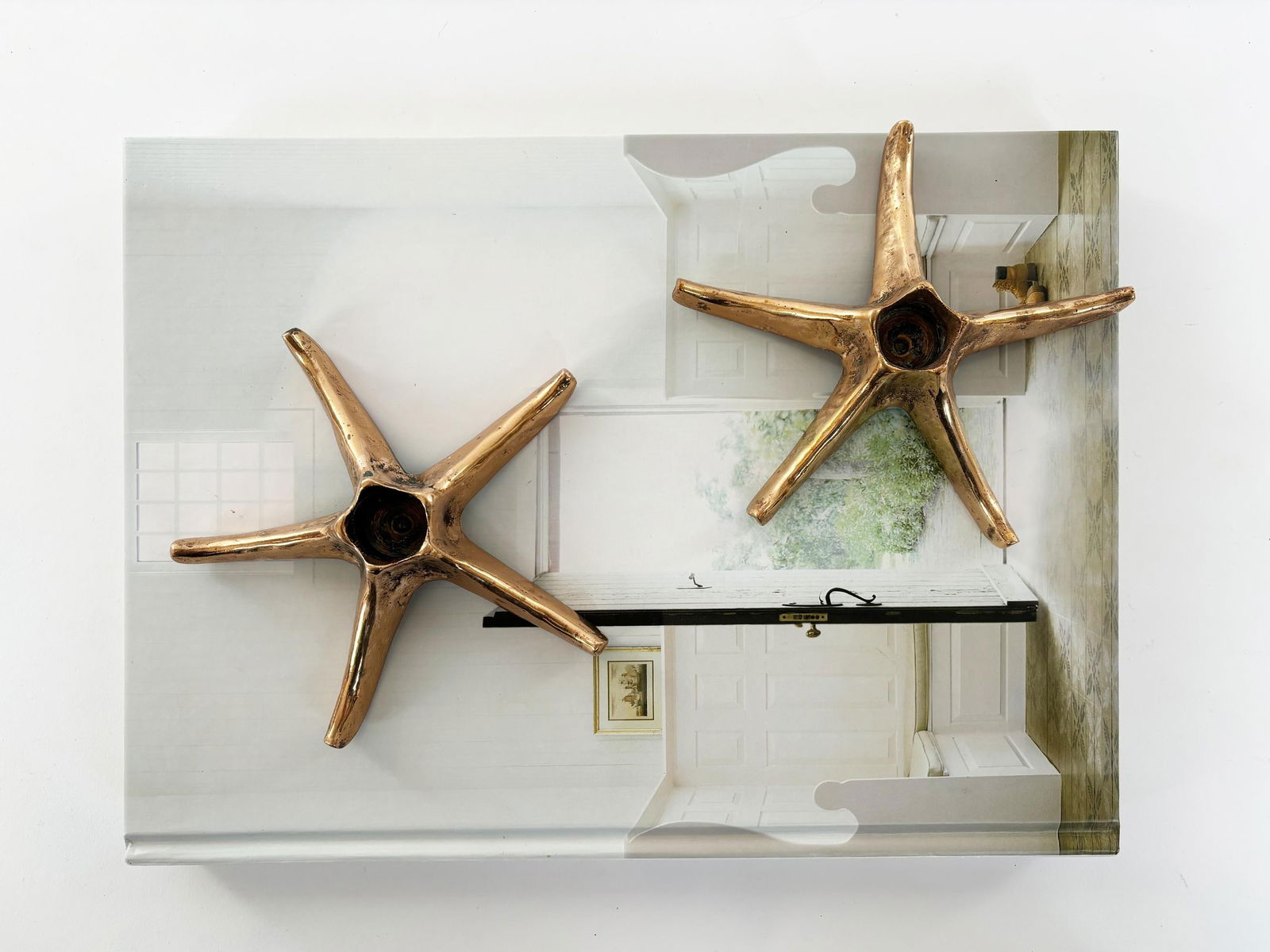 Vintage Brass Star Candlestick Holders - Set of 2 - 8