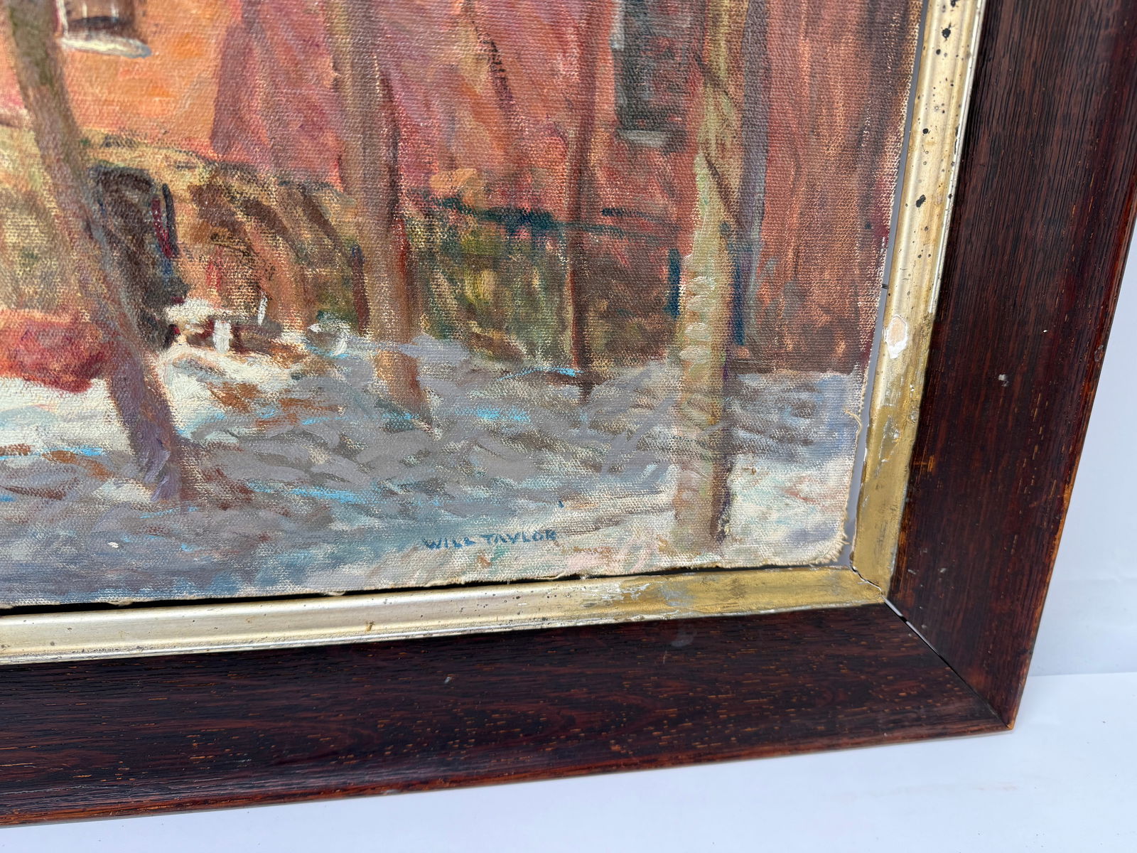 Will Taylor, Impressionist New England Cows in a Snowy Landscape Oil on Canvas - 3