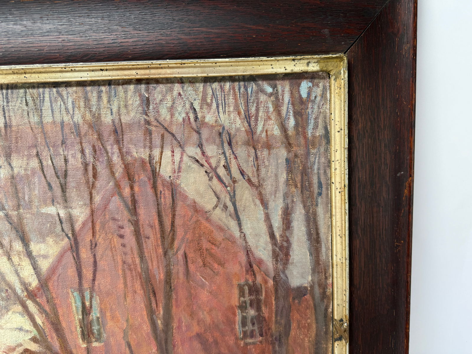 Will Taylor, Impressionist New England Cows in a Snowy Landscape Oil on Canvas - 4