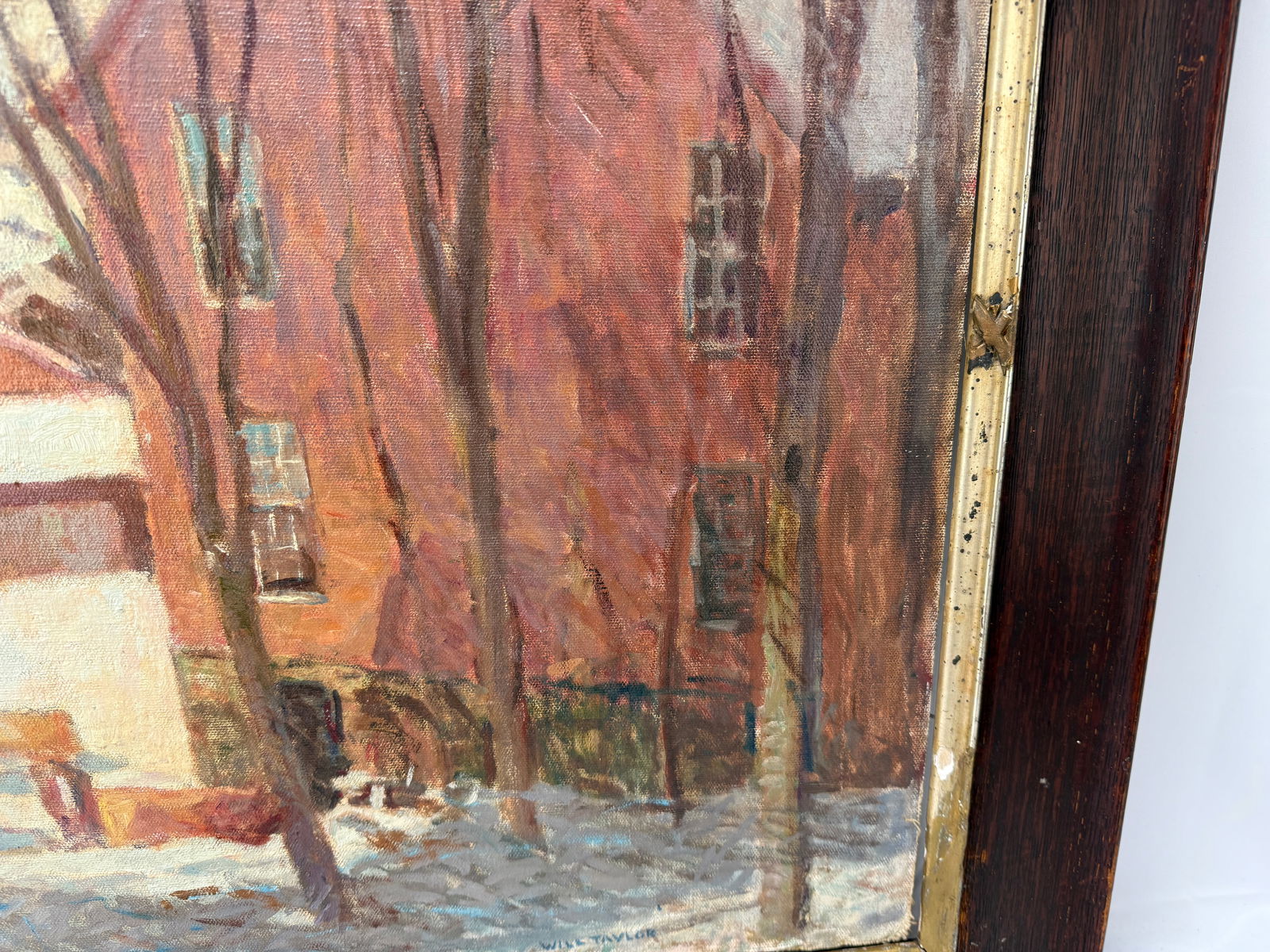 Will Taylor, Impressionist New England Cows in a Snowy Landscape Oil on Canvas - 5