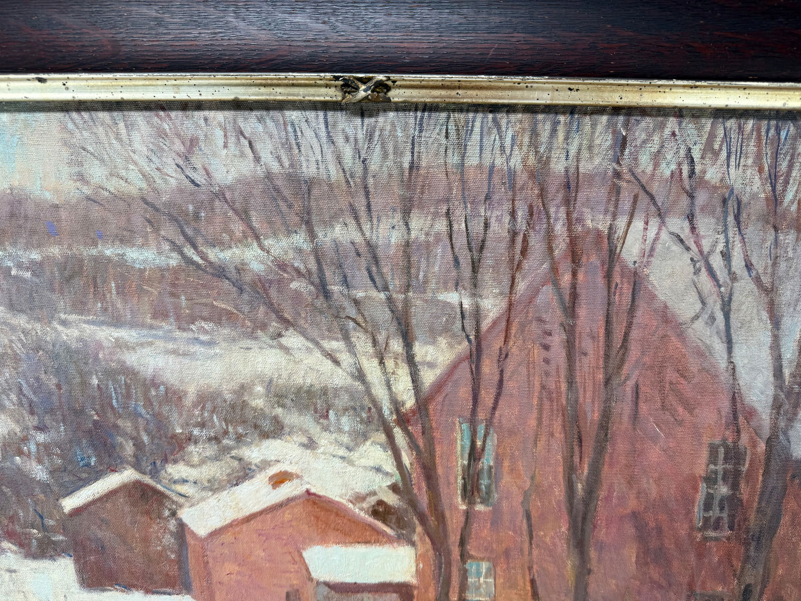 Will Taylor, Impressionist New England Cows in a Snowy Landscape Oil on Canvas - 6