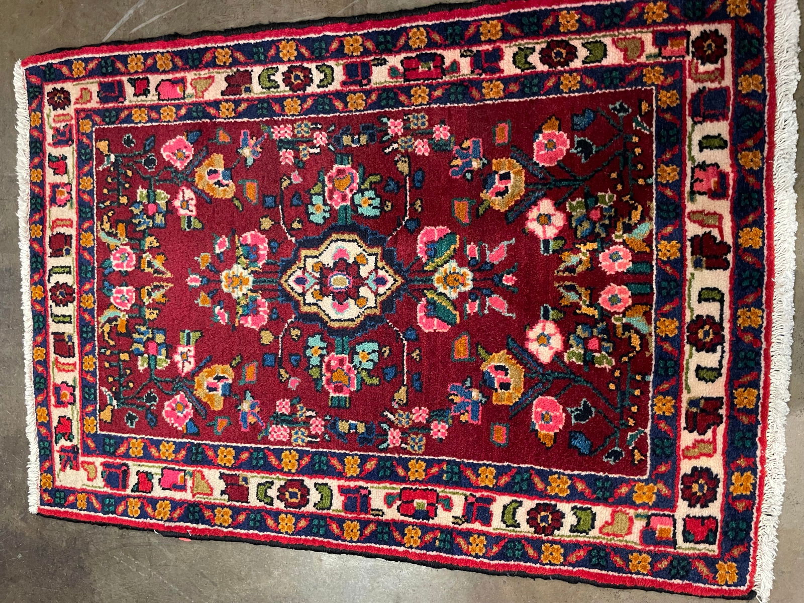 1990s Handwoven Persian Hamedan Area Rug 2'2" X 3'3" - 4