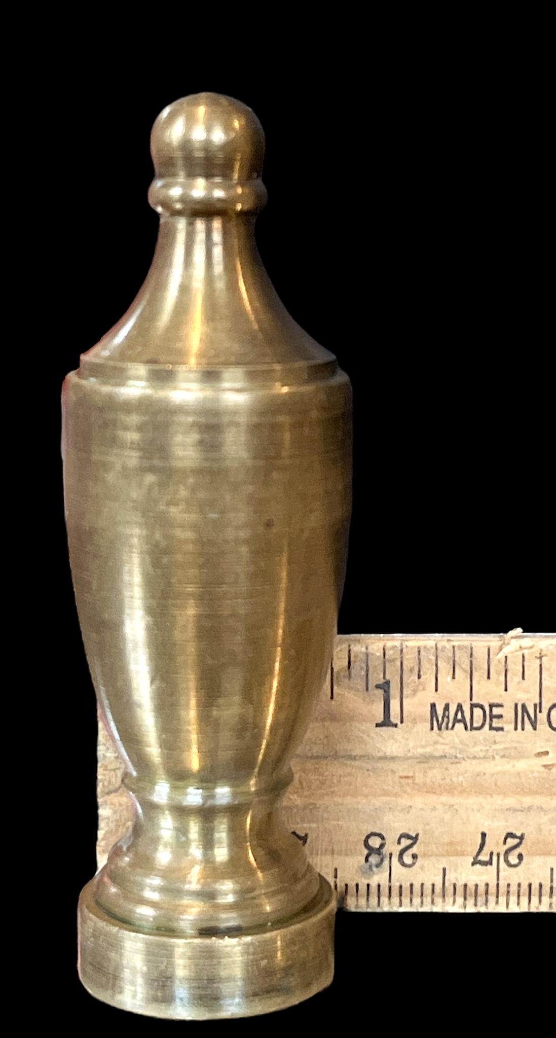 Vintage 1970s Solid Brass Urn Shaped Finial - 3