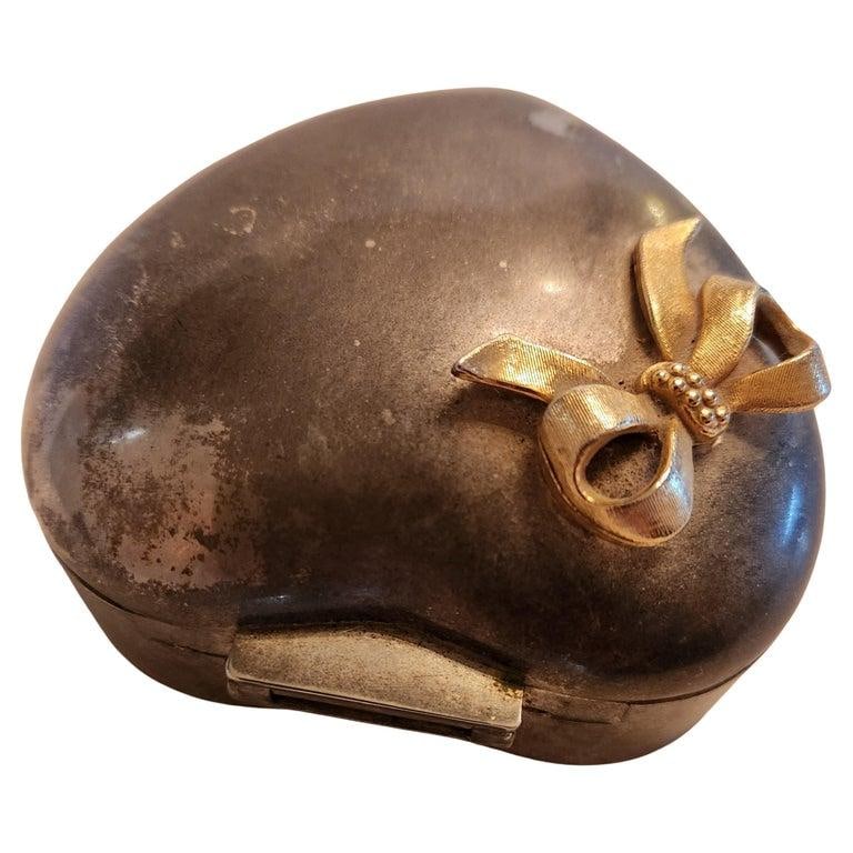 International Silver Vintage Velvet Heart Ring Box - 7