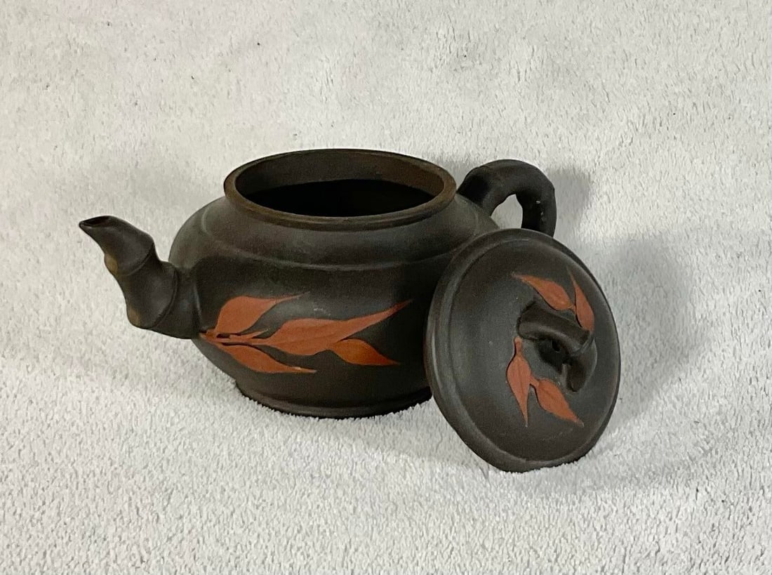 Antique Bisque Asian Orient Form Teapot - 2