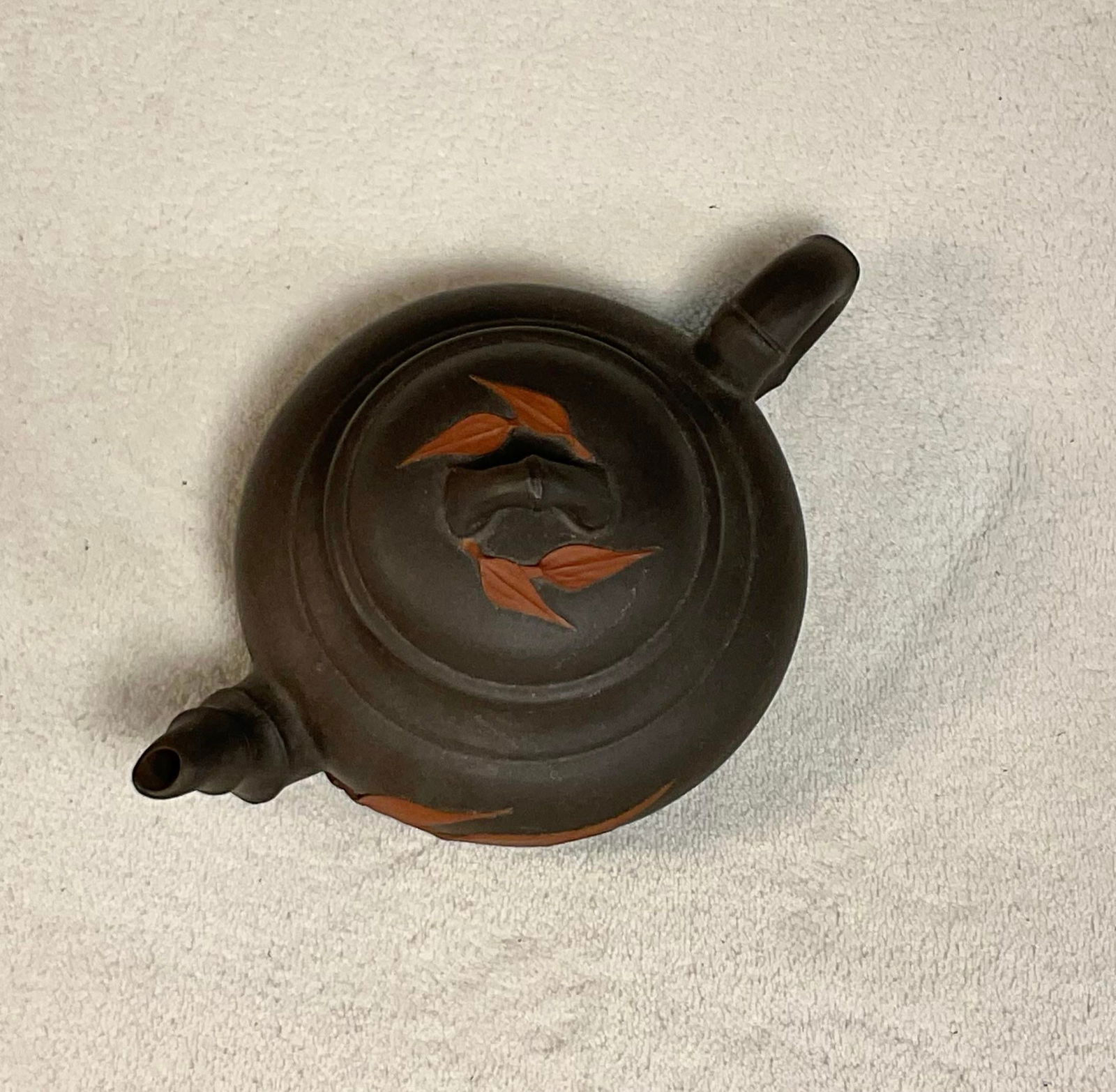 Antique Bisque Asian Orient Form Teapot - 6
