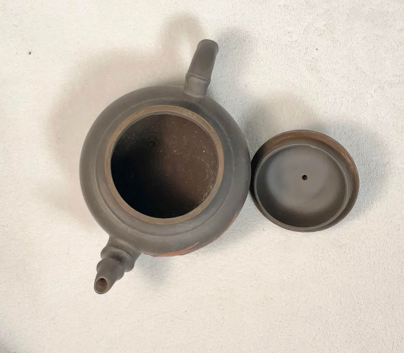 Antique Bisque Asian Orient Form Teapot - 7