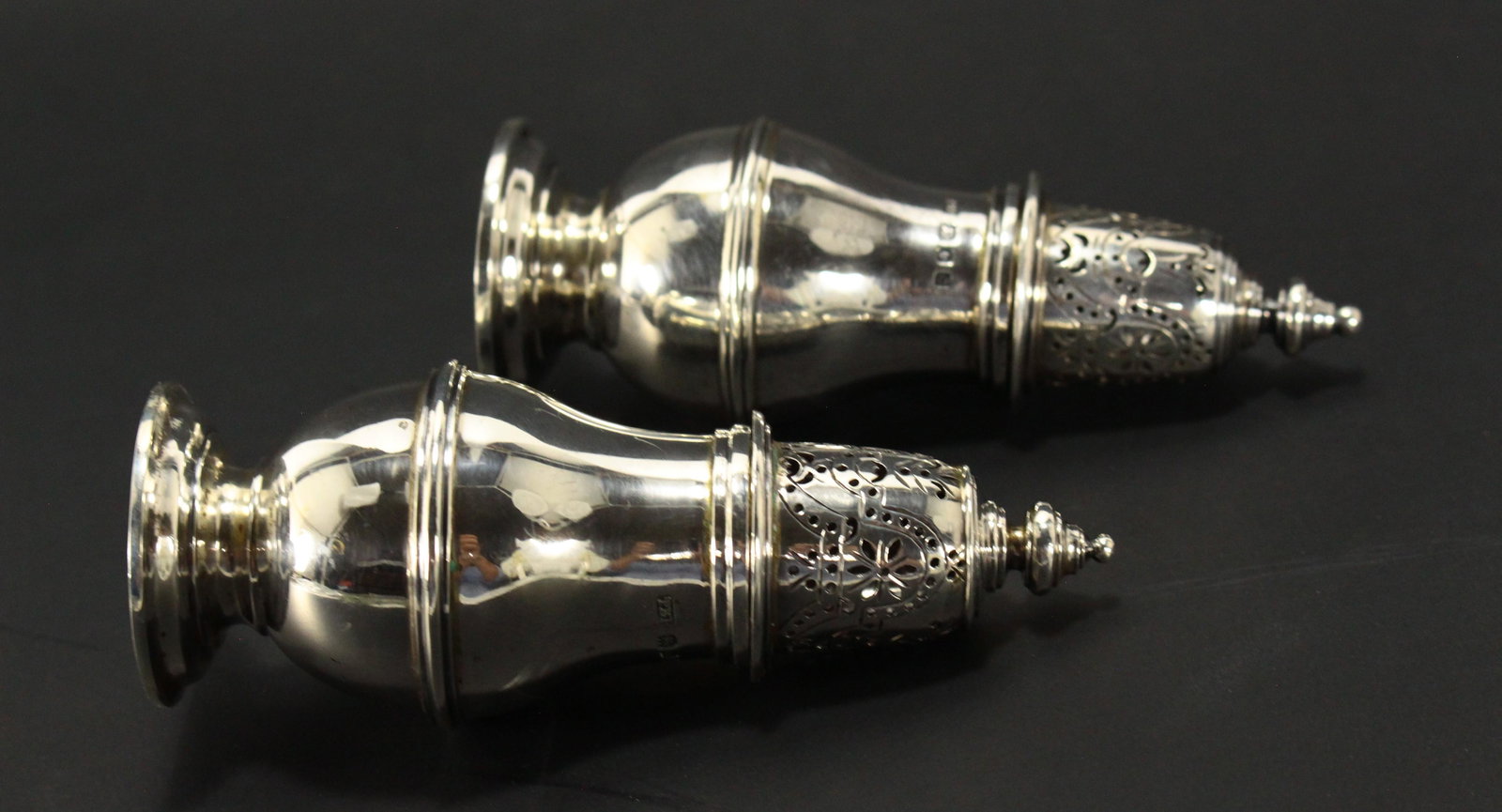 1929-1938 London Pair of Sterling Silver Casters Muffineers, Thomas Edward Rawlings, Maker - 11
