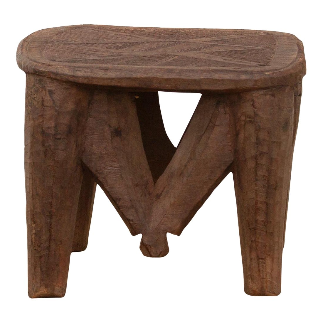 Nupe Carved Stool, Earth's Embrace (1 of 9)