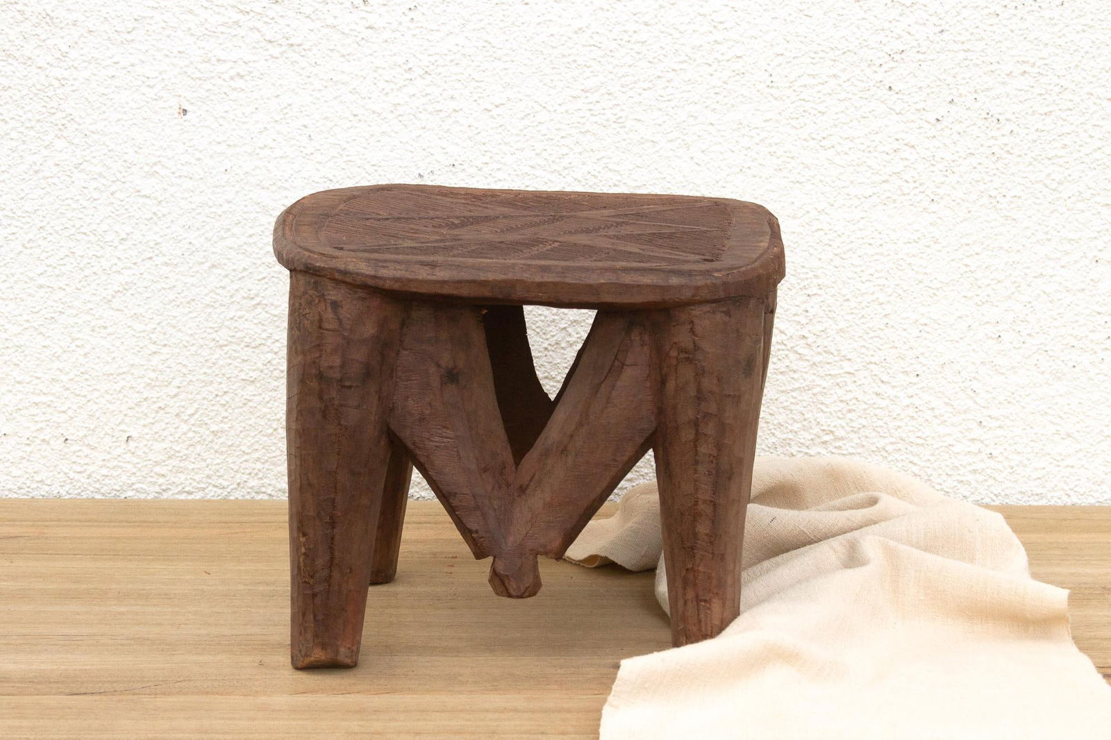 Nupe Carved Stool, Earth's Embrace - 2
