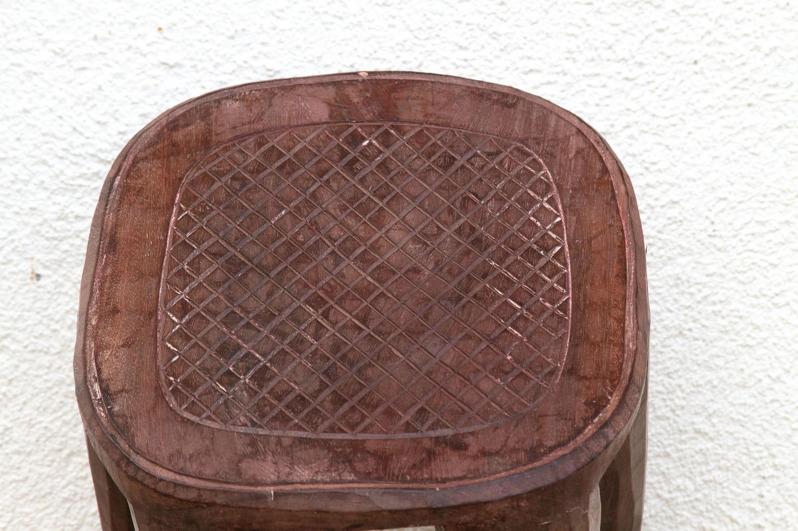 Vintage Carved Wood Gathering Nupe Stool - 4