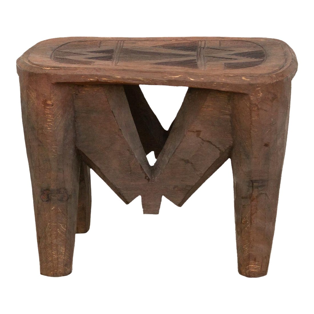 Carved African Storyteller's Nupe Stool (1 of 9)