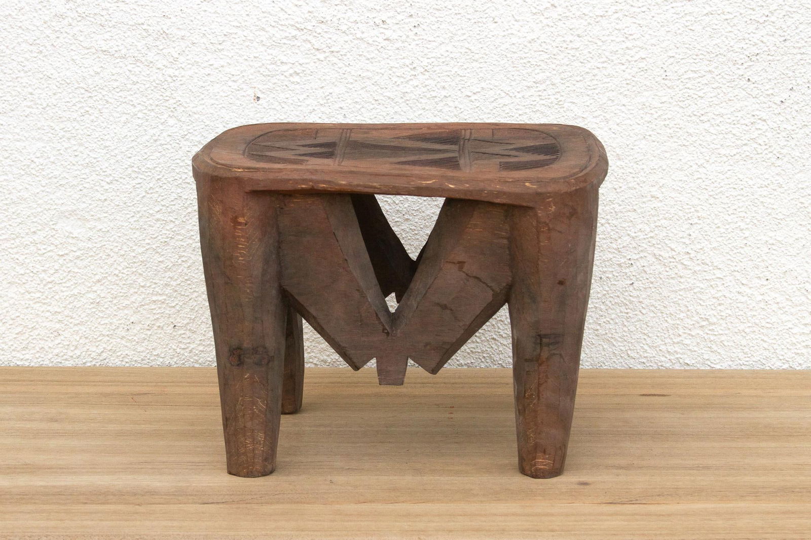 Carved African Storyteller's Nupe Stool - 4