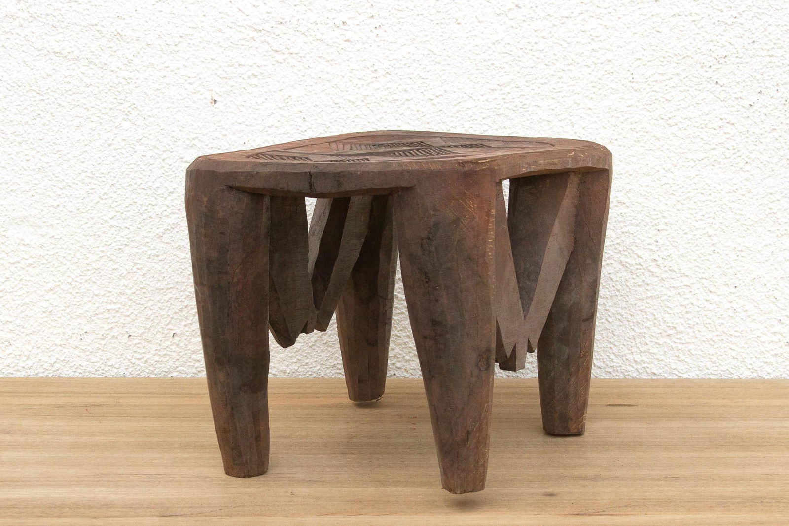 Carved African Storyteller's Nupe Stool - 5