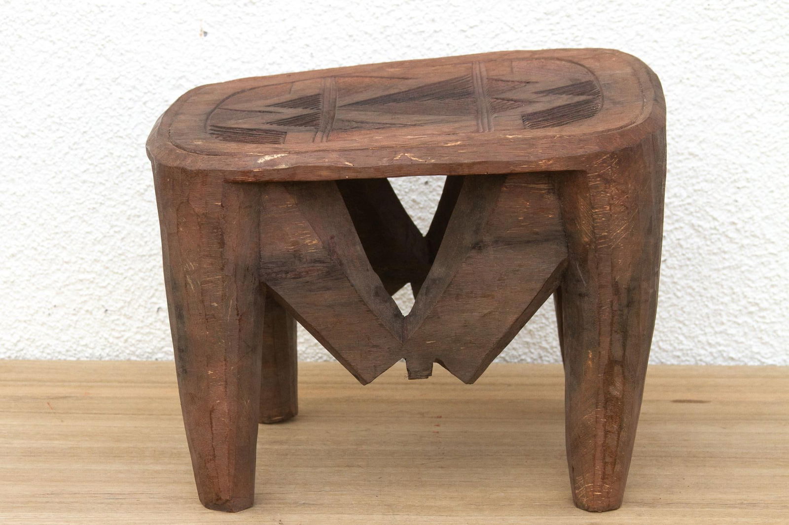 Carved African Storyteller's Nupe Stool - 6