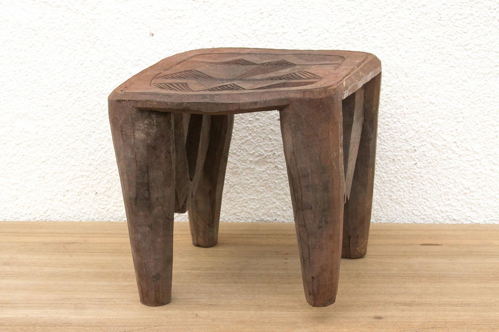 Carved African Storyteller's Nupe Stool - 8