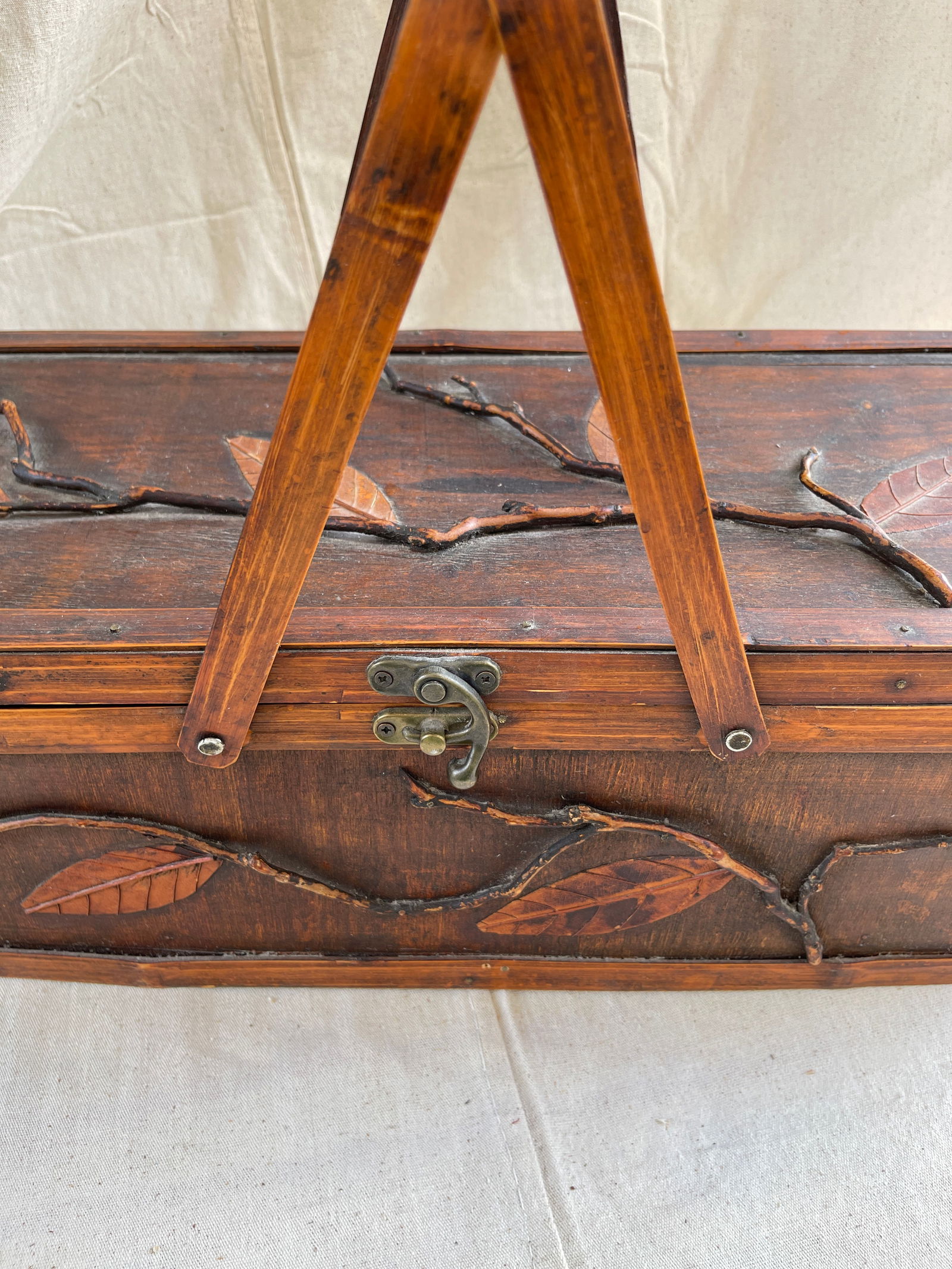 Split Bamboo Decorative Lidded Basket - 5