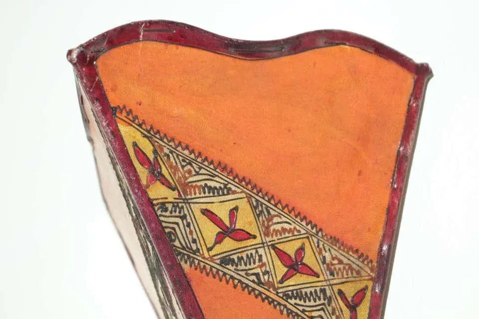 1980s Parchment North African Tribal Art Wall Sconce Attributed to Berber Tribes of Morocco - 5