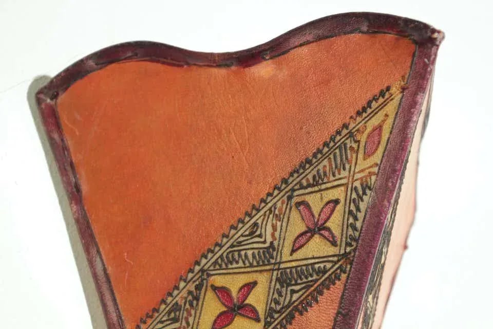 1980s Parchment North African Tribal Art Wall Sconce Attributed to Berber Tribes of Morocco - 6