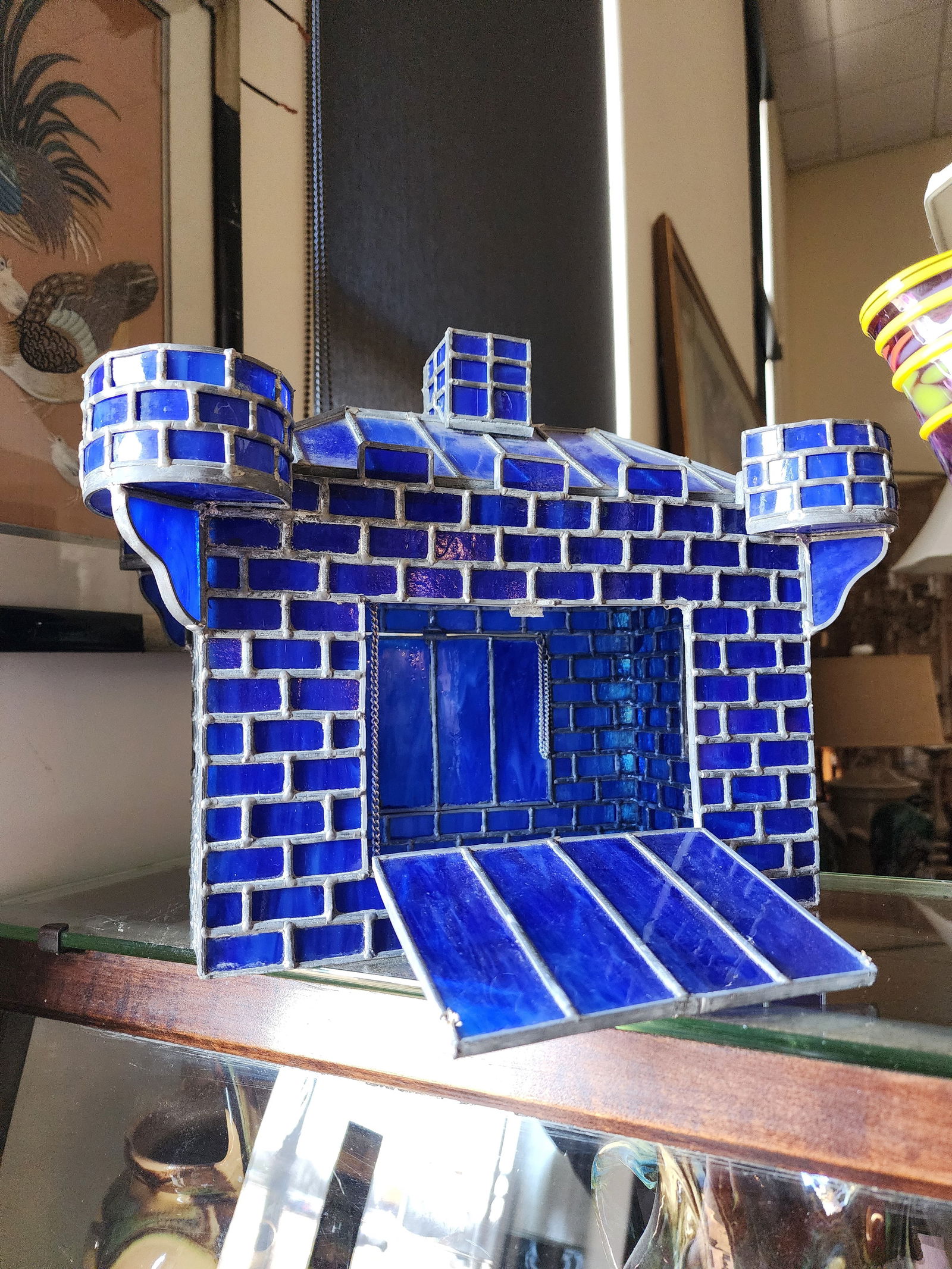 Stained Glass Terrarium Cobalt Blue - 2