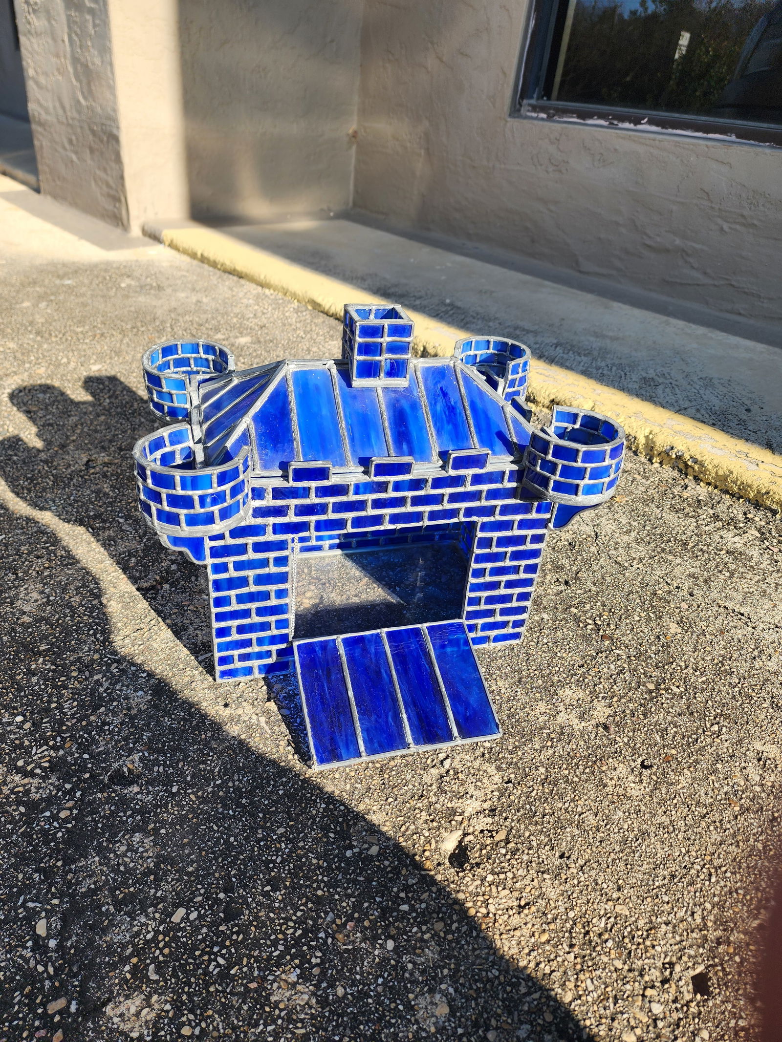 Stained Glass Terrarium Cobalt Blue - 3