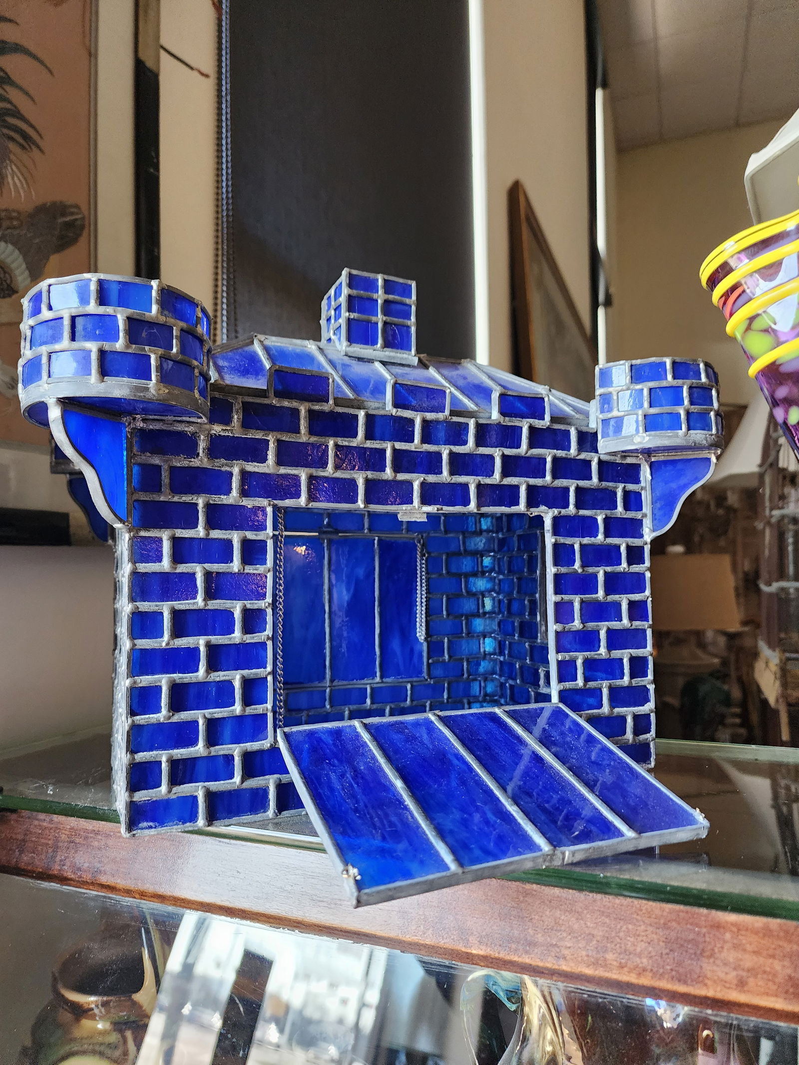 Stained Glass Terrarium Cobalt Blue - 4