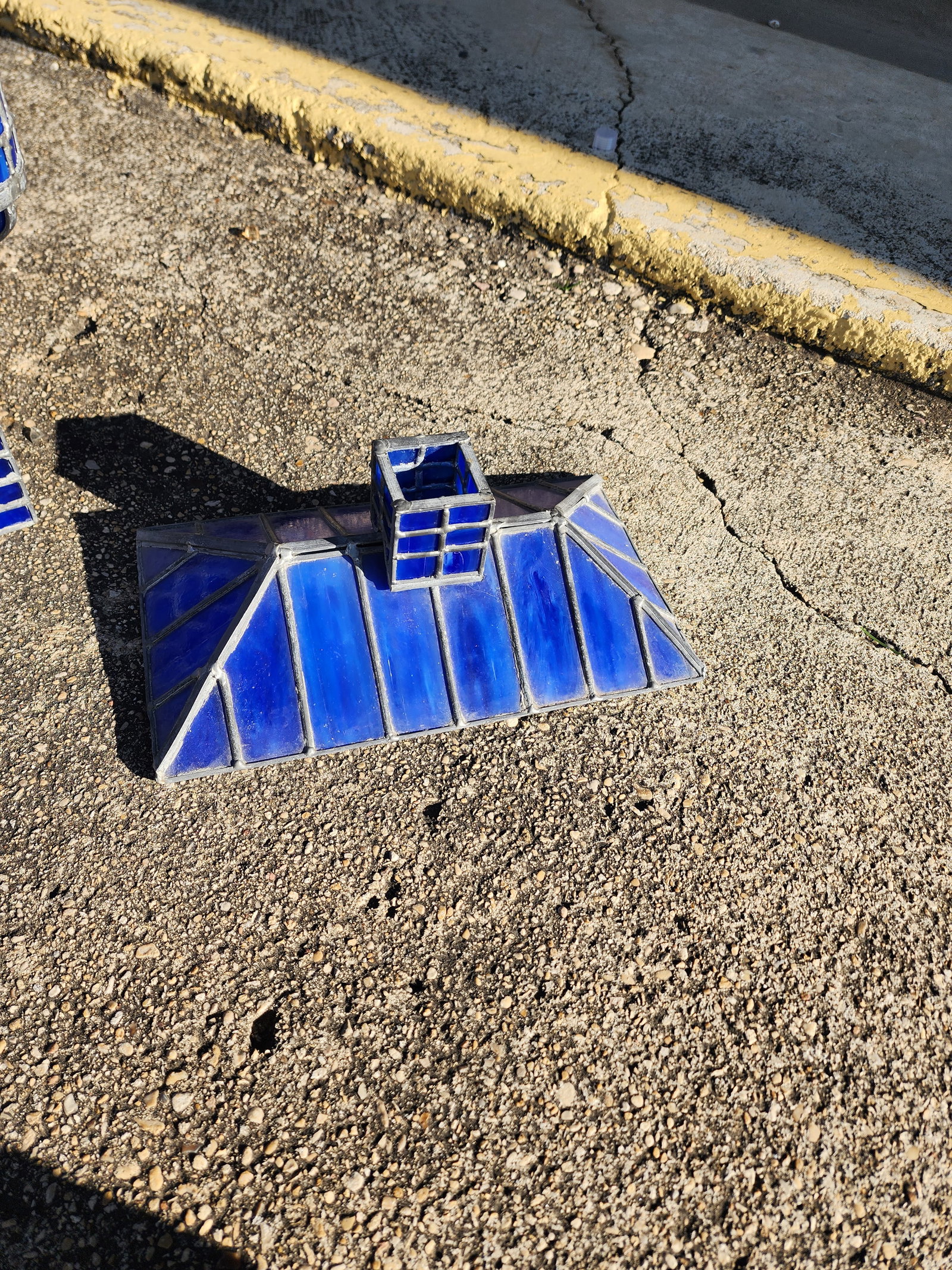 Stained Glass Terrarium Cobalt Blue - 6