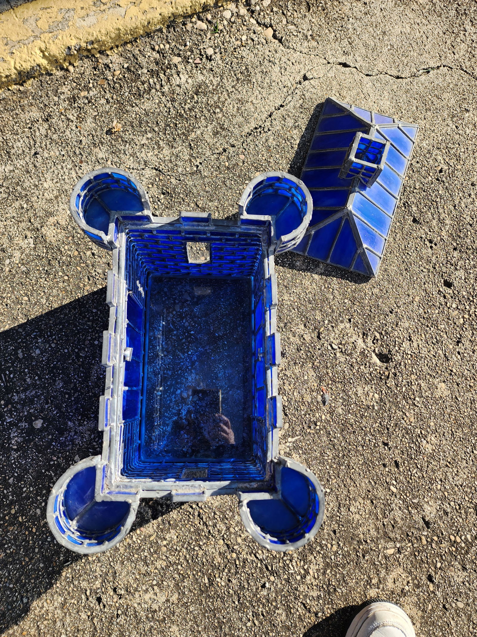 Stained Glass Terrarium Cobalt Blue - 7