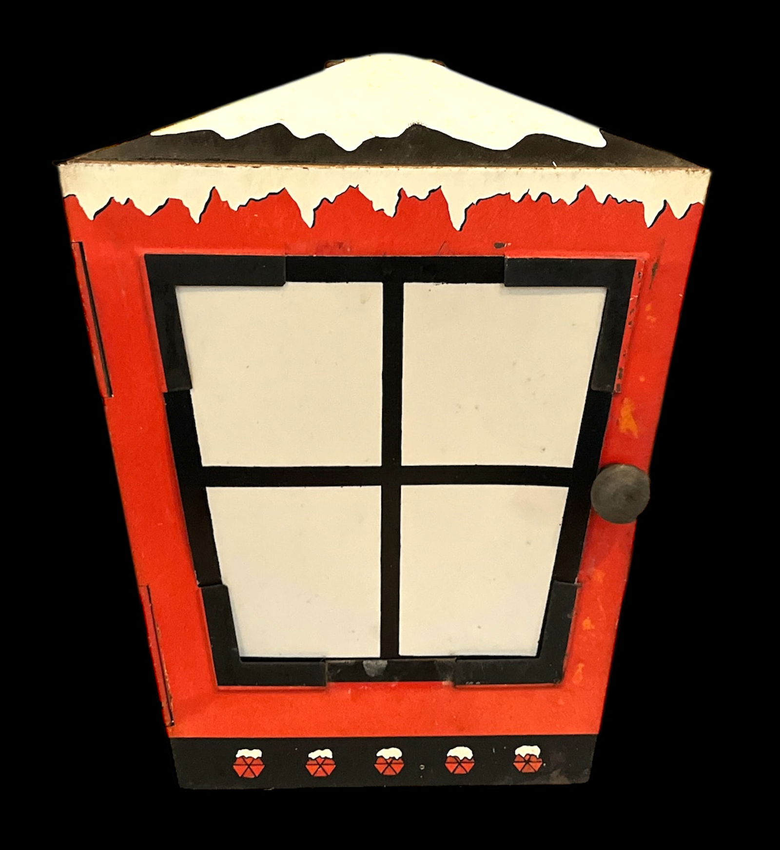 Vintage 1950s Christmas Lanterns With Four Designs, Santa Claus, Christmas Tree and Wreath Lamp - a - 4