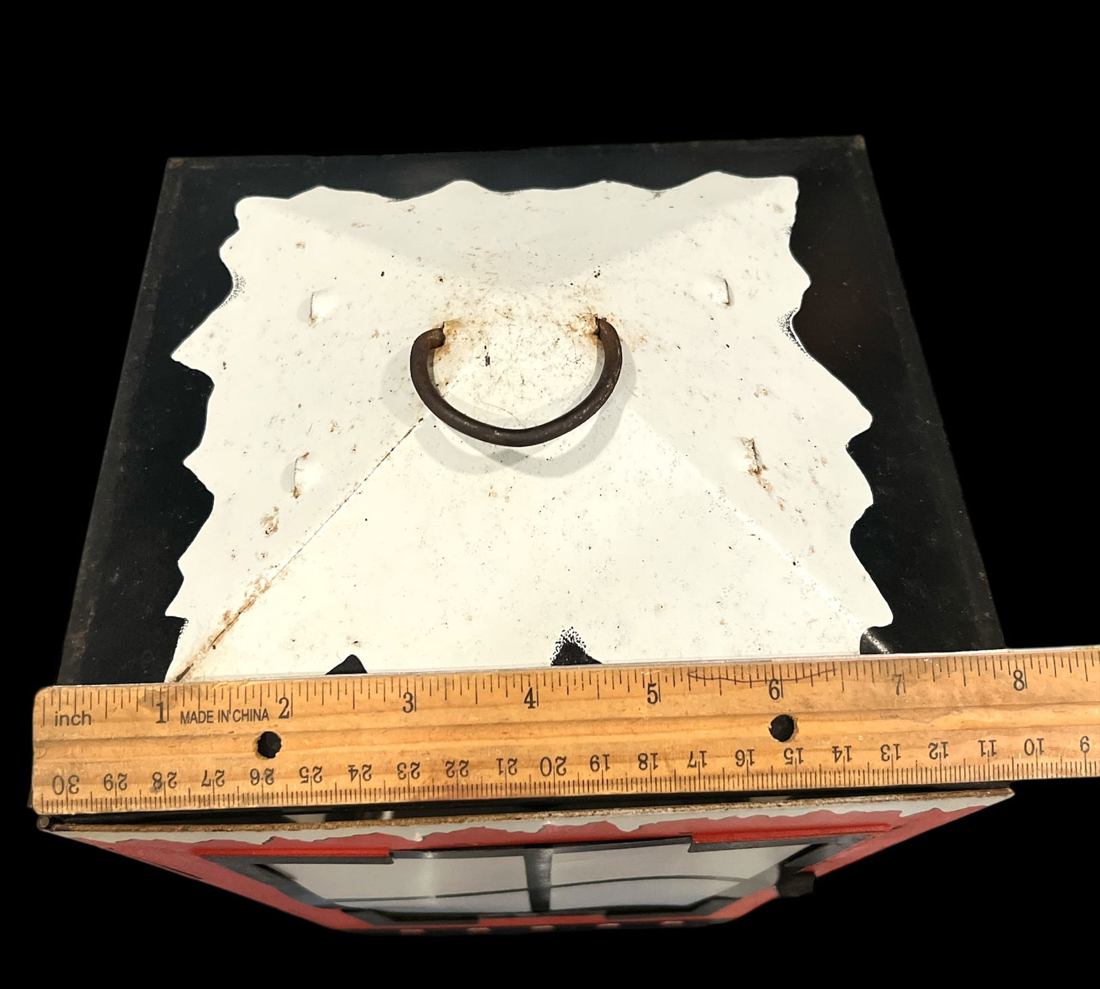 Vintage 1950s Christmas Lanterns With Four Designs, Santa Claus, Christmas Tree and Wreath Lamp - a - 9