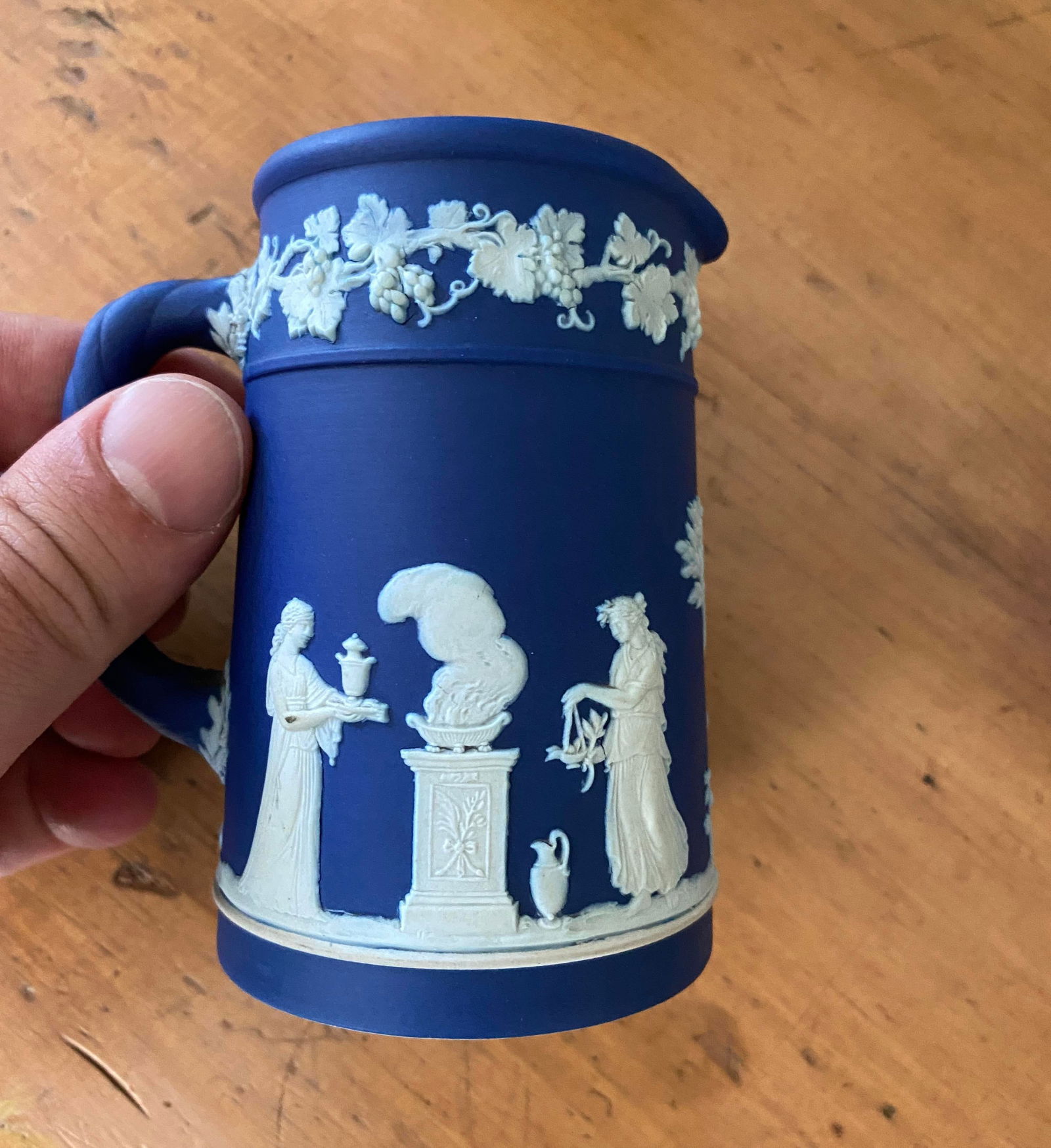 Antique Blue & White Wedgwood Porcelain Coffee Breakfast Service- 5 Pieces - 4