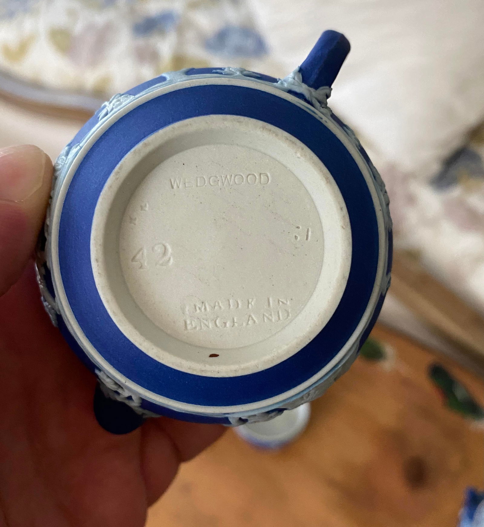 Antique Blue & White Wedgwood Porcelain Coffee Breakfast Service- 5 Pieces - 9