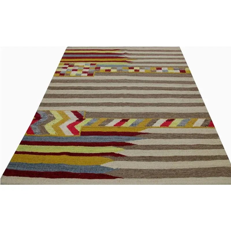 Handwoven Scandinavian Style Persian Kilim Area Rug 3'4" X 5'6" - 2