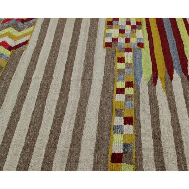 Handwoven Scandinavian Style Persian Kilim Area Rug 3'4" X 5'6" - 6