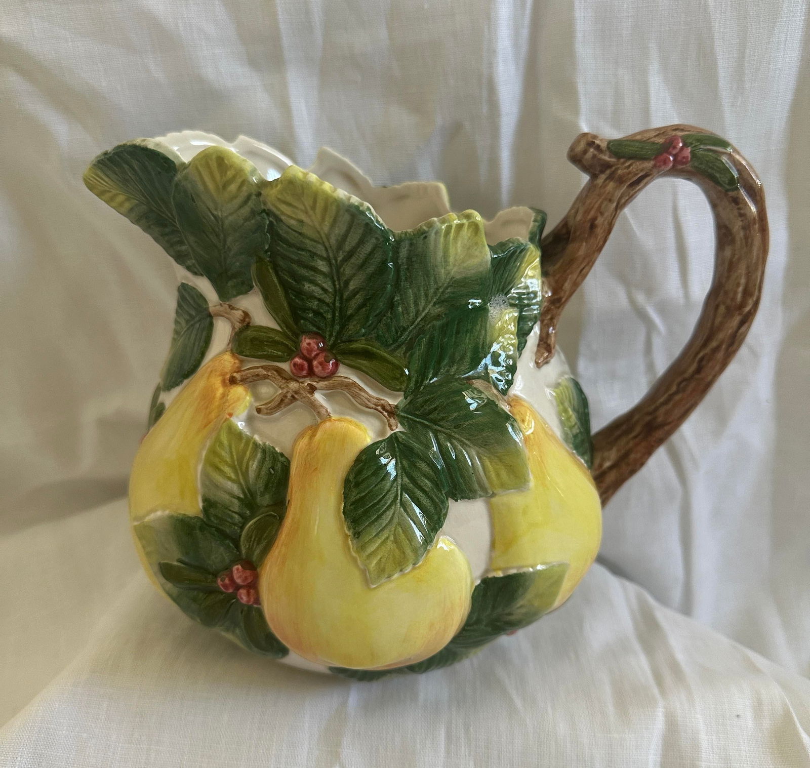 Fitz & Floyd "Holiday Pear" Pitcher 1.5 Qt - 6