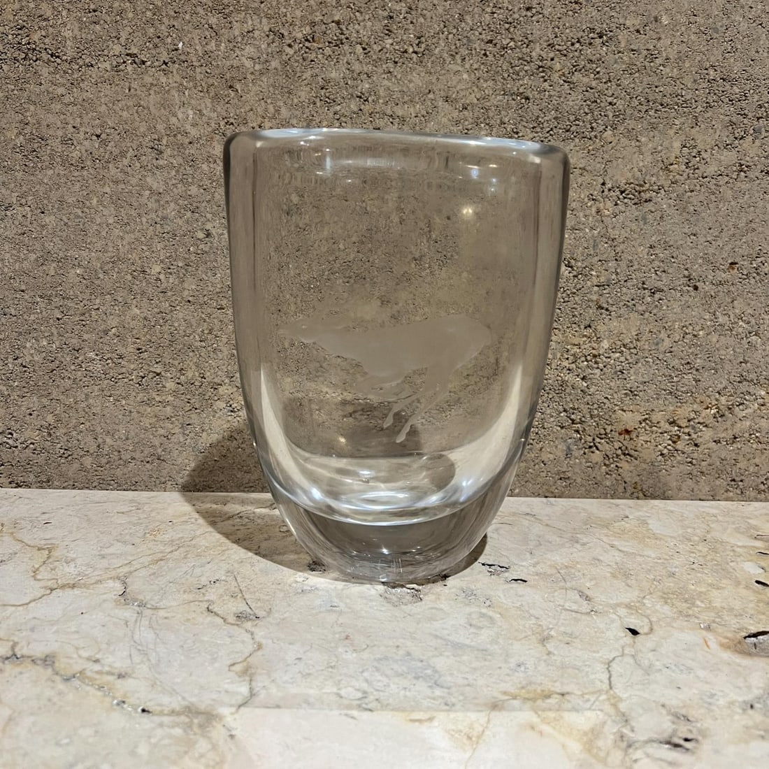 1970s Strombergshyttan Crystal Art Glass Vase Etched Deer - 7