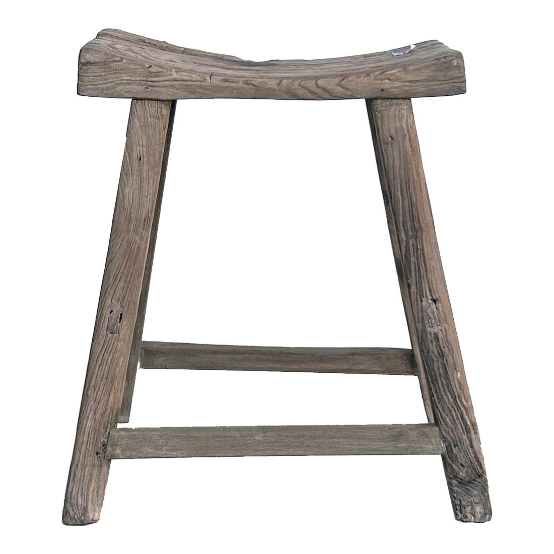 Rustic Raw Wood Rough Grain Village Retro Slim Narrow Bench Stool: Embrace rustic charm with this beautifully weathered wooden stool, a perfect addition to any farmhouse or vintage-inspired home. Crafted from solid wood with a naturally distressed finish, this