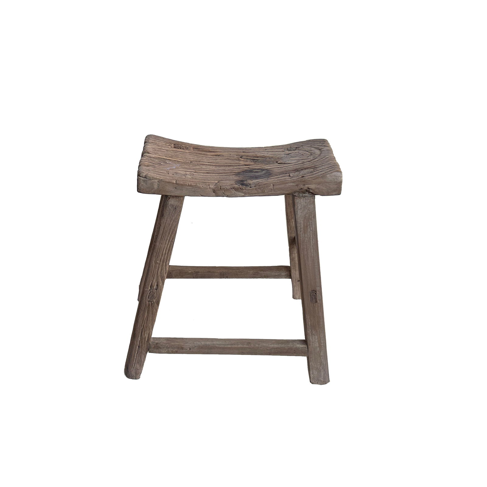 Rustic Raw Wood Rough Grain Village Retro Slim Narrow Bench Stool - 4