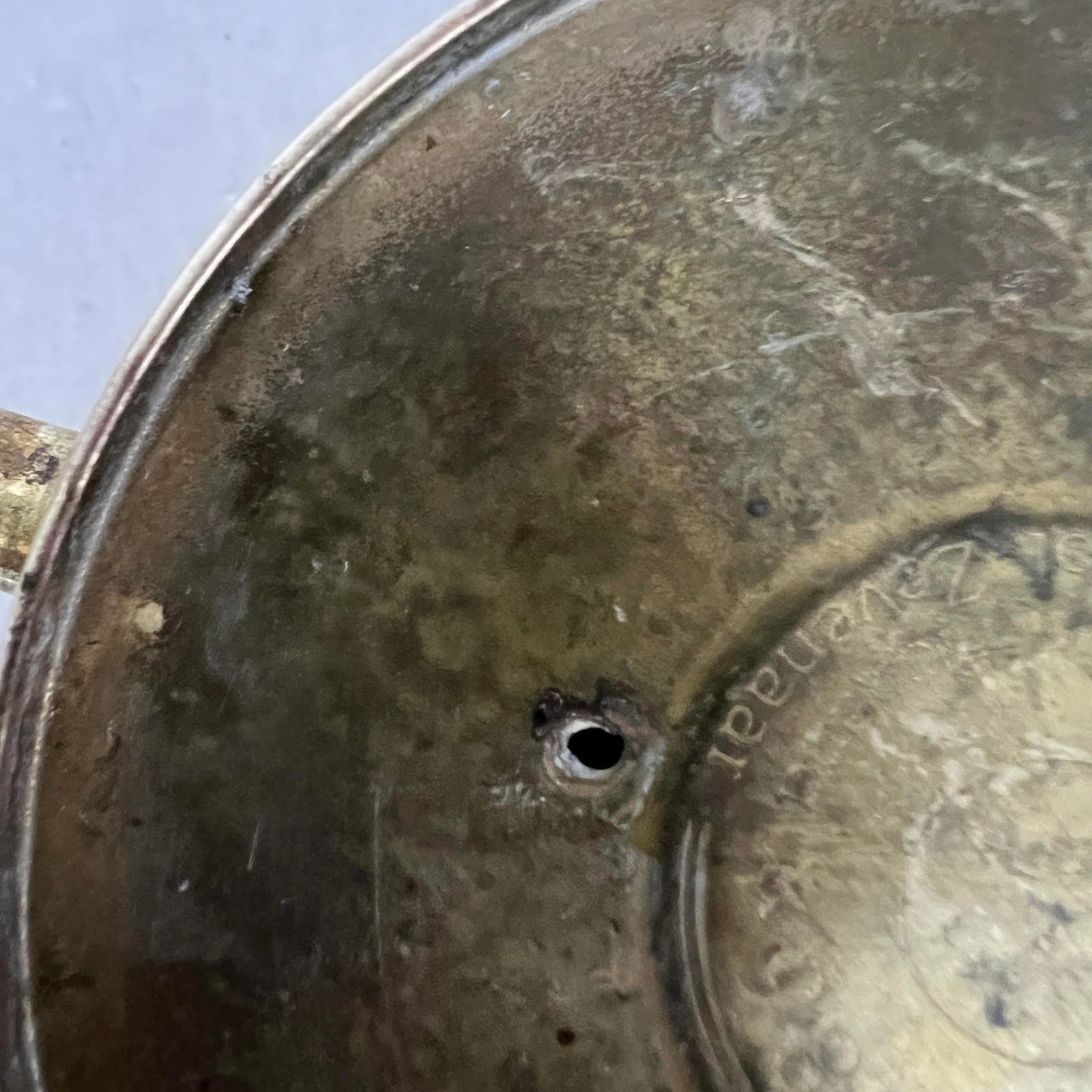 Vintage Decorative Brass Watering Can With Embossed Flower Pattern - 4