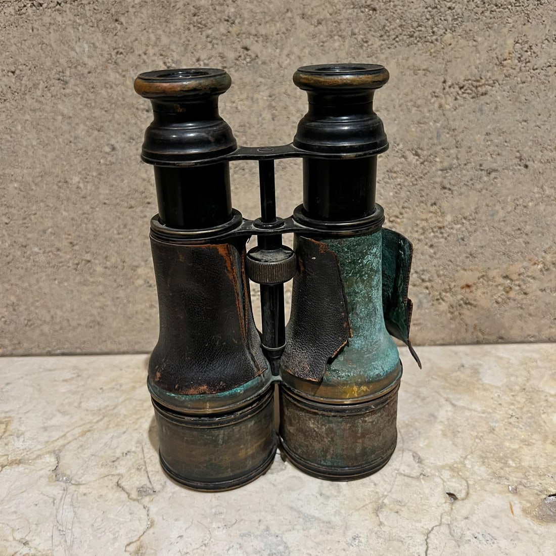 Antique Colmont French Ft Binoculars Leather Paris - 5